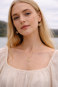 Flying Saucers Jewellery 1: Heart Mother of Pearl necklace