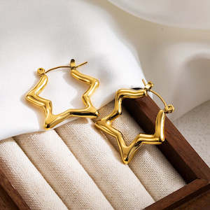 Flying Saucers Jewellery 1: Flying Saucers star Earrings 18 k