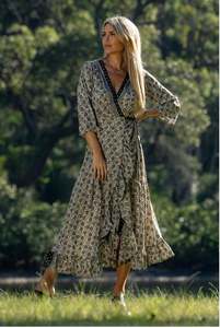 Dresses: Issi long sleeve wrap dress