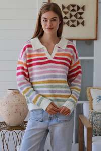 Jumpers: Rainbow striped knit