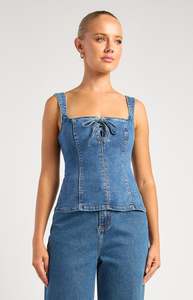 Fashion: Lace up denim top