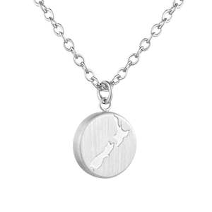 Little Taonga: round NZ map silver