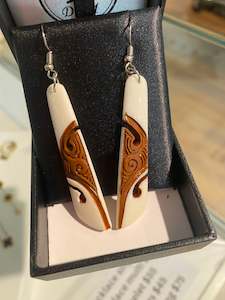 New Arrivals 1: Flying Saucers Bone earrings 70mm drop