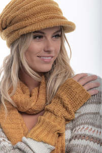Boho fingerless glovesmustard