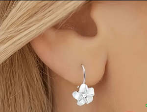Flying Saucers s/silver flower Earrings