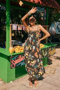 Haven Cabana tank maxi dress brasil Black