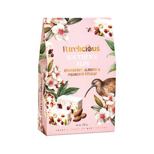 Kiwi: Purelicious Conf Southern Alps 140g Each Cranberry, Almond & Pistachio Nougat