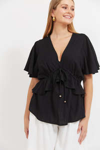 Brands: Haven Jardin frill top black