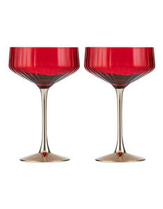 Tempa Valentina coupe glass.2 red