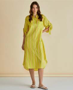 Betty Basics Hayman shirt dress lemon mix