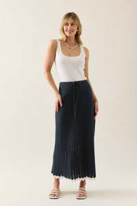 Brands: Isle of mine ida knit skirt  navy