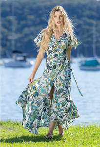 Kaya short sleeve wrap dress