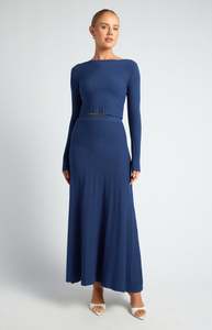 Navy two piece knit rib