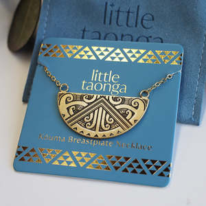 Jewellery: Little Taonga Mauna -nui Breastplate Necklace Gold