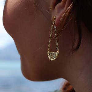 Little Taonga Mauna-nui Breast Plate Earrings Gold