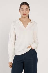 Fate Becker: Fate +Becker Soleni polo  knit cream