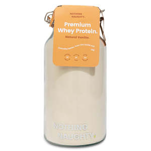 Nothing Naughty Premium NZ Whey Protein - 1kg Jar vanilla