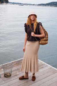 Isle of Mine Nell knit skirt Stone