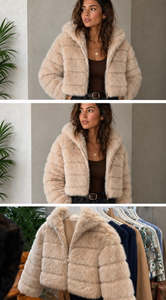 Fashion: Jacket chocolate Faux fur cream