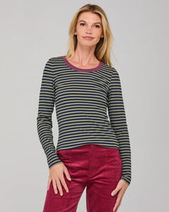 Tops: Boom Shankar Bellissimo Long Sleeve Top - Stripe