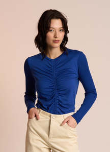 Neris Rouched Top - Lapis