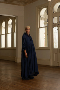 Meg By Design Odile Dress Silk Cotton - Navy