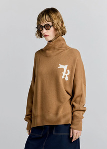 Knitwear: Karen Walker K Flag Sweater - Tan