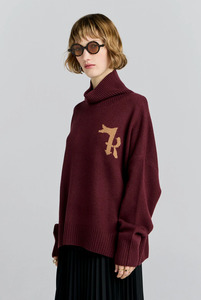 Knitwear: Karen Walker K Flag Sweater - Mahogany
