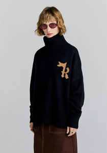 Knitwear: Karen Walker K Flag Sweater - Black