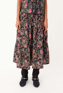 Skirts: Lollys Laundry MorningLL Midi Skirt - Flower Print