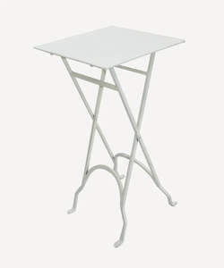 Tables: French Country Square White Iron Side Table