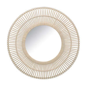Mirrors: CC Interiors White Wash Cane Round Mirror