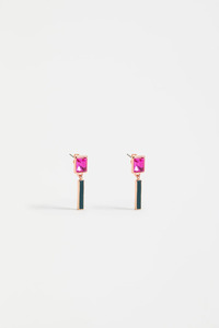 Accessories: Elk Ival Short Drop Earring - Fuchsia