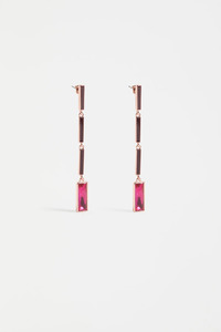 Accessories: Elk Ival Long Drop Earring - Merlot