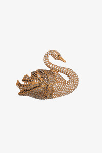 Antler Gilded Swan Brooch