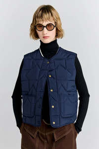 Coats And Jackets: Karen Walker Quilted Drift Vest - Navy