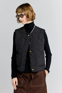 Karen Waker Quilted Drift Vest - Black