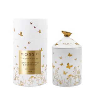 Candles Diffusers: Moss St. Ceramic Large Candle 360g - Spiced Orchid & Bergamot