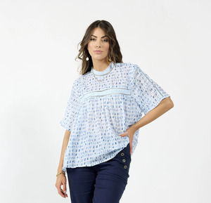 Drama The Label: Drama The Label Cypress Blouse - Blue Water
