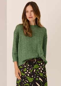 Pol: POL Vaun Cable Knit Tee - Green