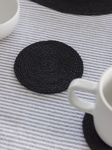 Citta: Citta Woven Coaster S/4 - Black