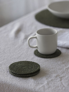 Citta: Citta Woven Coaster S/4 - Olive