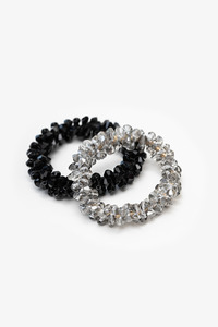 Antler Crystal Hair Tie Set - Black