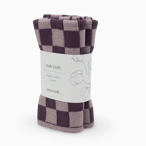 Ecovask: Ecovask Multi Cloth 2pk - Grape/Orchid Chequer