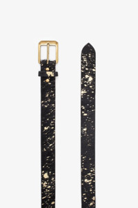 Antler NZ Hide Belt Wide - Black & Gold