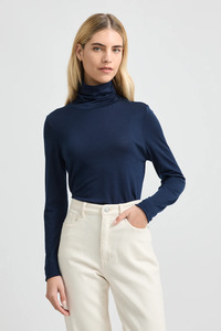 Toorallie: Toorallie Turtle Neck Merino Tee - Navy