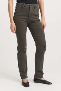 Toorallie: Toorallie High Rise Straight Leg Jean - Bayleaf