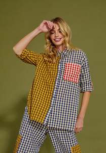 Boom Shankar Gillie Shirt - Navy Spliced