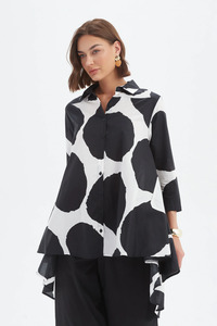 Tirelli: Tirelli Print Swing Back Shirt - Black/White Spot