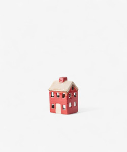 Christmas: French Country Alsace Petite Tea Light Chalet red/cream